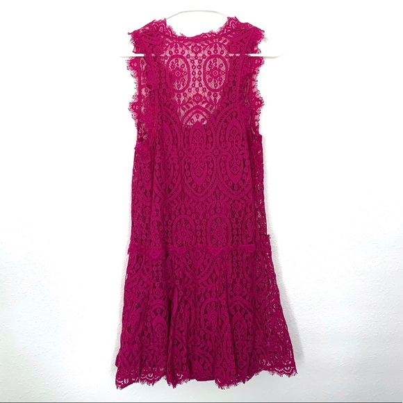 Free People Dress Pink Heart In Two Lace Mini - Picture 7 of 8